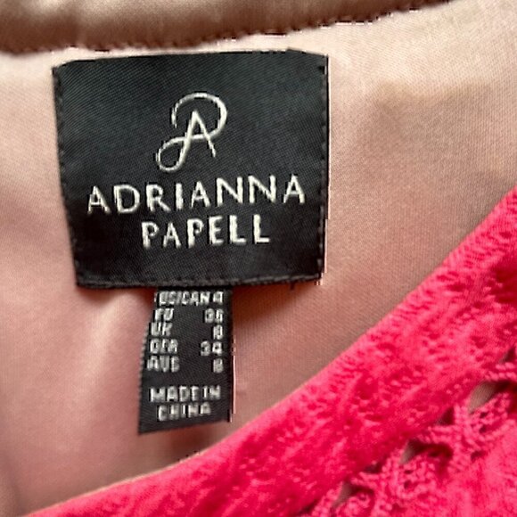 Adrianna Pappel Coral Cap Sleeve Sheath Dress Size 4 - Picture 8 of 10